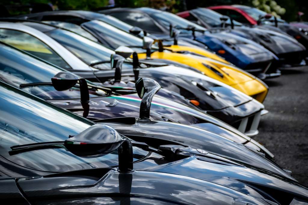 Close view of performance cars at Dream Ride Experience