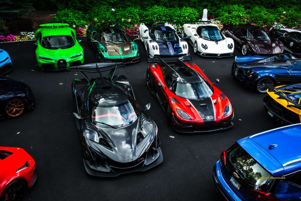 Exotic cars lined up at the Dream Ride Experience