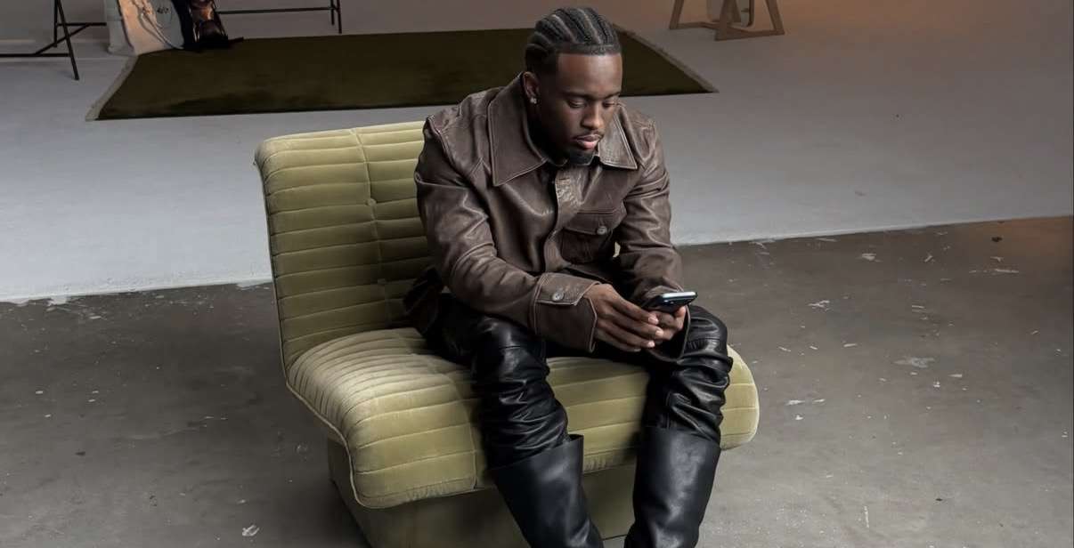 Kai Cenat in a Vivet fashion studio during the Collection 1 rollout