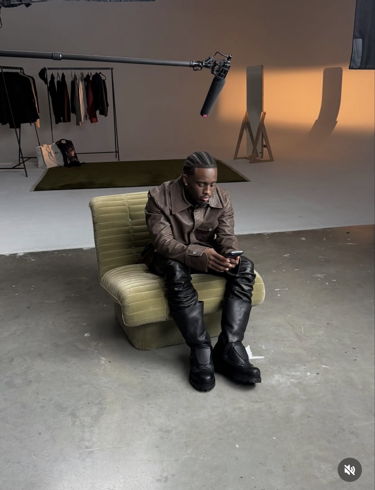 Kai Cenat in a Vivet fashion studio during the Collection 1 rollout