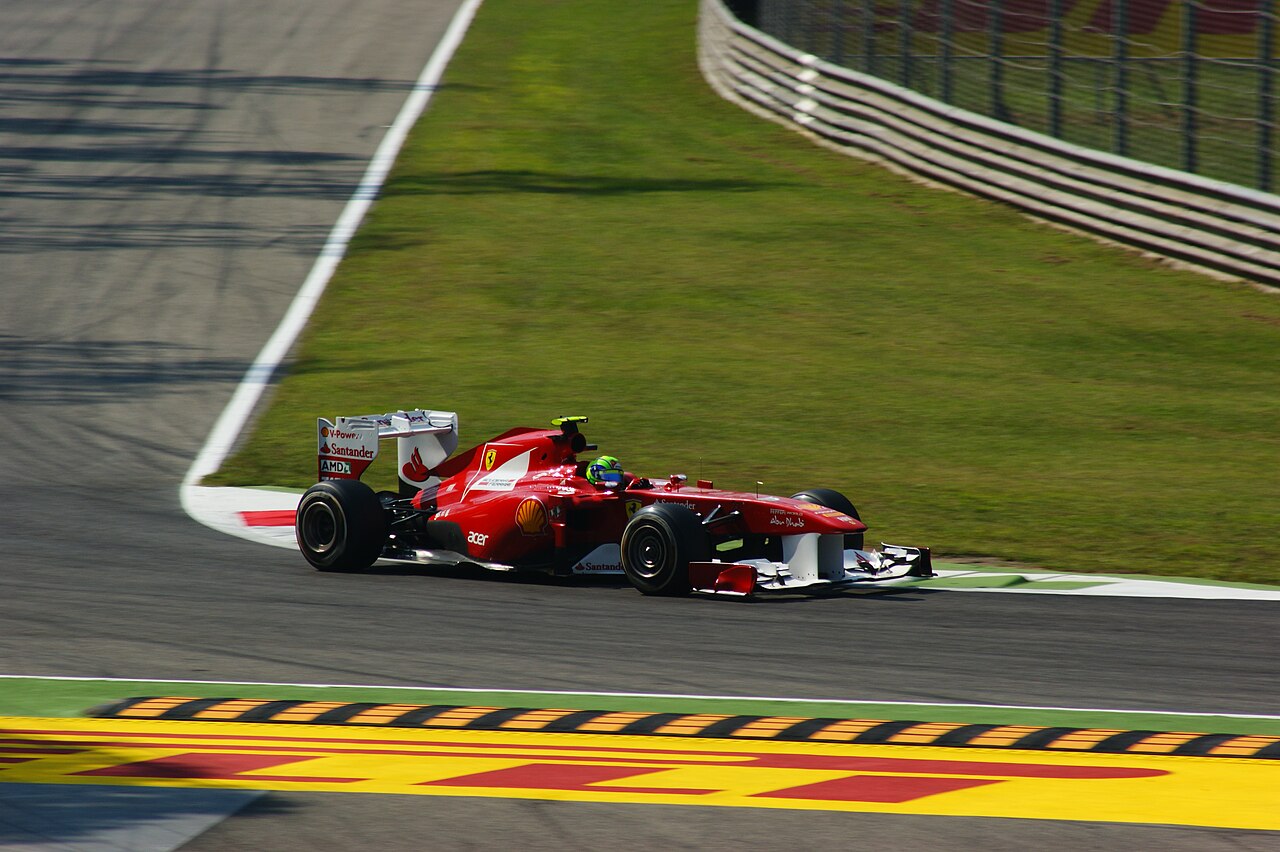 Felipe Massa driving a Ferrari Formula One car at Monza in 2011
