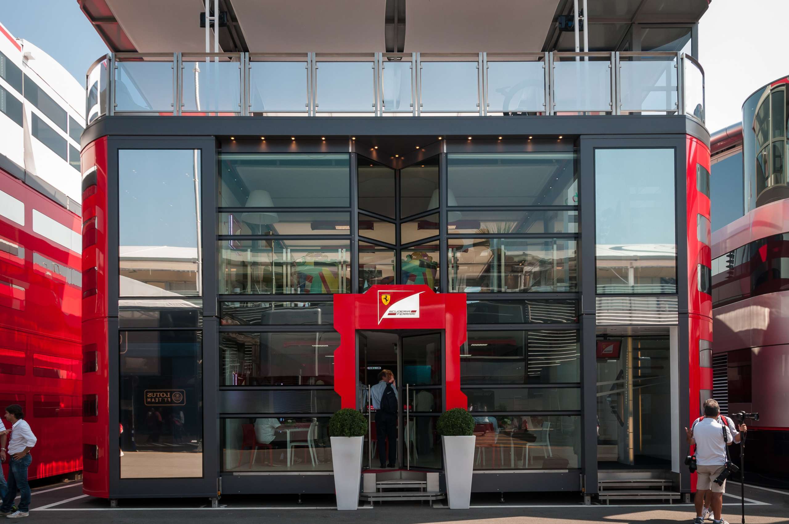 Ferrari motorhome and paddock atmosphere at the Italian Grand Prix in Monza