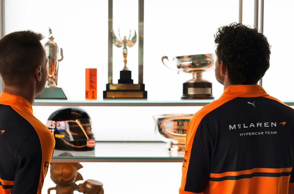 Detail of McLaren’s new heritage-inspired wordmark