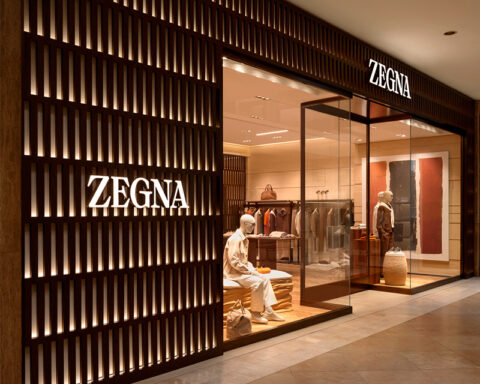 ZEGNA boutique entrance at South Coast Plaza in Costa Mesa